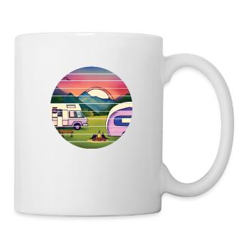 Caravan Camp Camper Camping Tentes cadeaux - Mug blanc - blanc - Droite