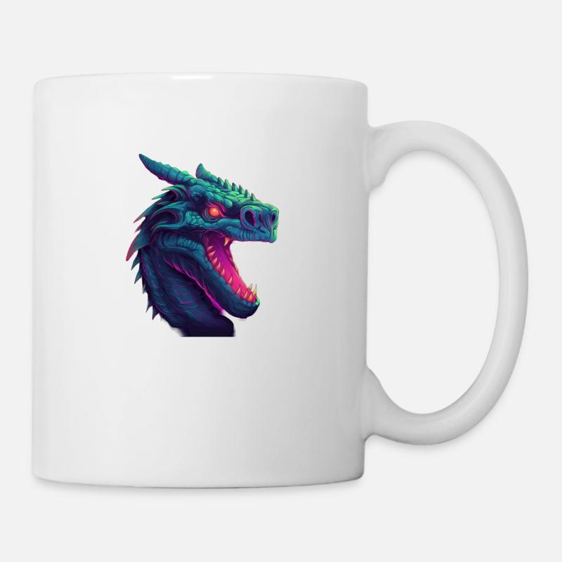 Dragonwave A Synthwave Dragon s Adventure - Mug - white