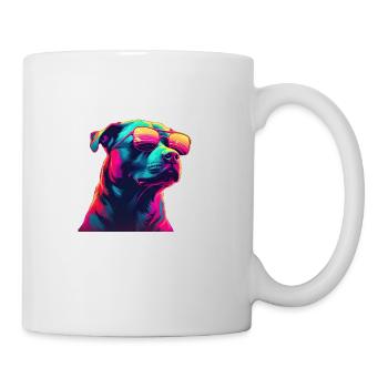 Retro Woof A Dog s Synthwave Adventure - Mug - white - Right