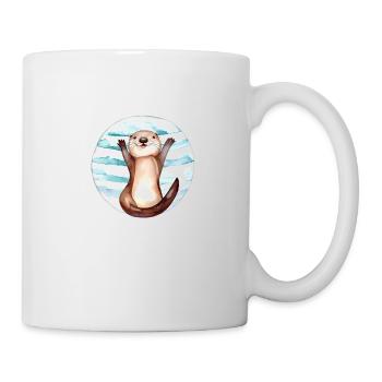 Otter im Kreis - Tasse - Weiß - Rechts