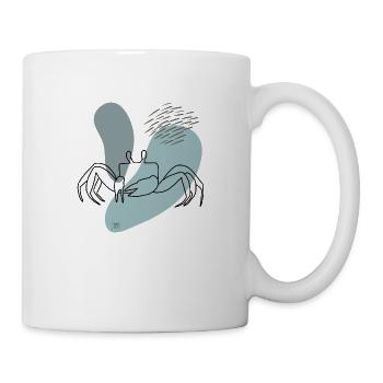 "Crab", Boho Line Art Design, Series "Ocean" - Mug - white - Right