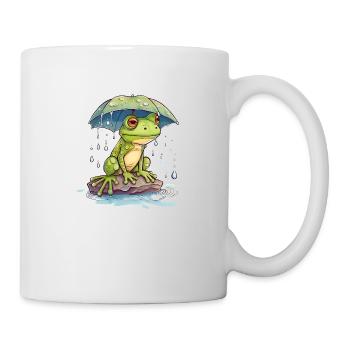 Fresh finds shelter under an umbrella - Mug - white - Right