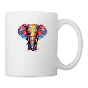 Bunter Origami-Elefant. Geometrische Kunst. - Tasse - Weiß - Rechts