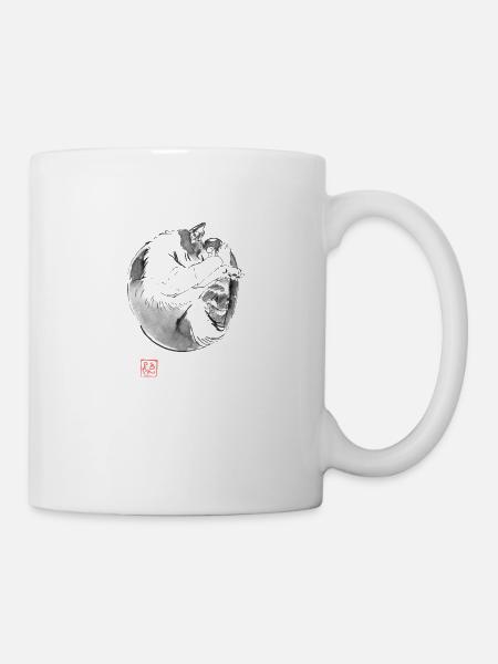 Runde Katze - Tasse - Weiß
