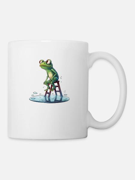 Météorologue assis sur l’échelle - Mug blanc - blanc
