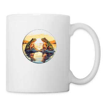 Two frogs enjoying the sunset - Mug - white - Right