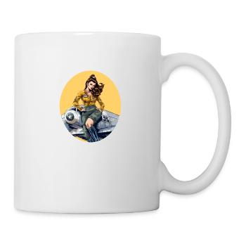 Pinup Maelle pilote - Mug blanc - blanc - Droite