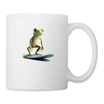 Frog surfing - Mug - white - Right