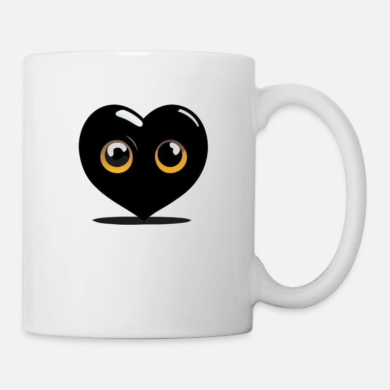 Black cartoon heart - Mug - white