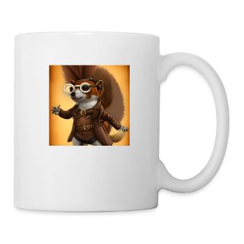 Steampunk Squirrel wearing Glasses - Mug - white - Right