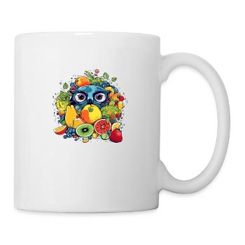 Hibi, die Eule in der Frucht - Tasse - Weiß - Rechts