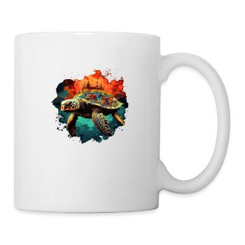 Turtle carries the burden of the world - Mug - white - Right