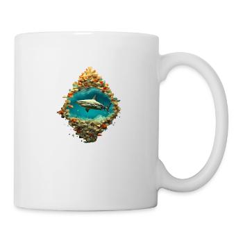 Le requin dans le cœur - Mug blanc - blanc - Droite
