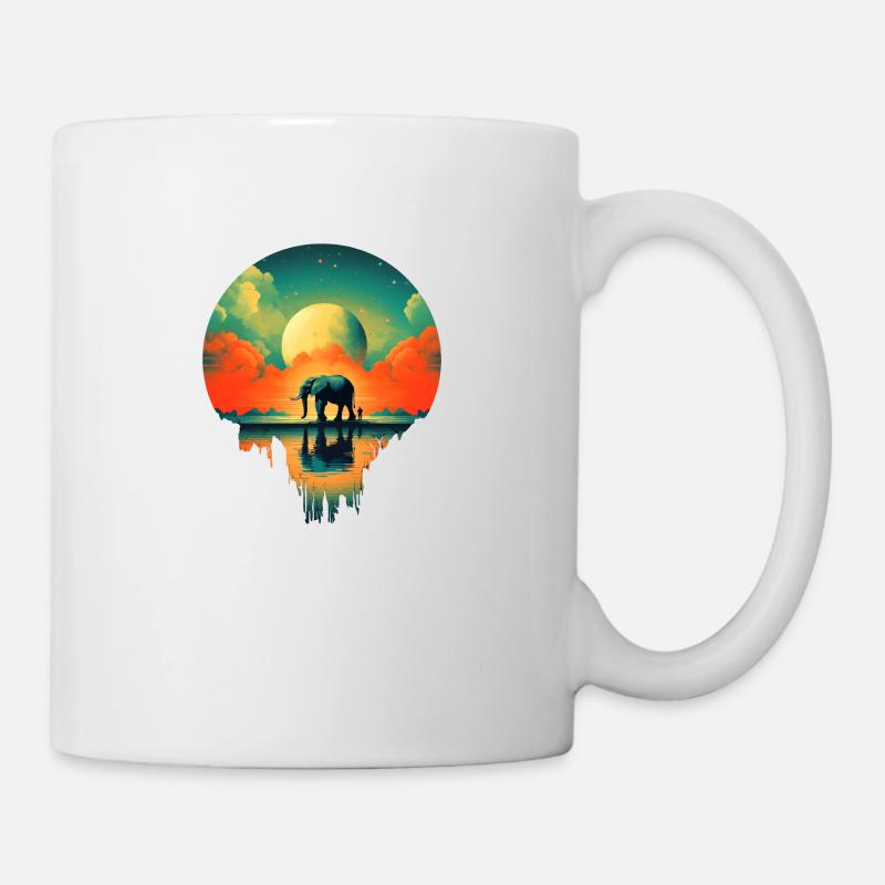 Itinérance des éléphants - Mug blanc - blanc