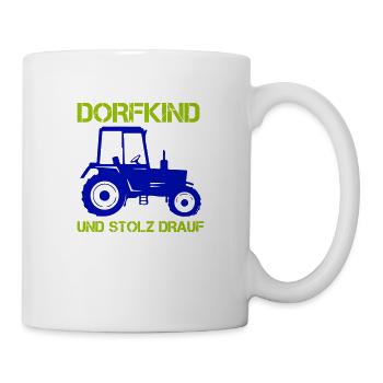 traktor dorfkind - Tasse - Weiß - Rechts
