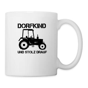 traktor dorfkind - Tasse - Weiß - Rechts