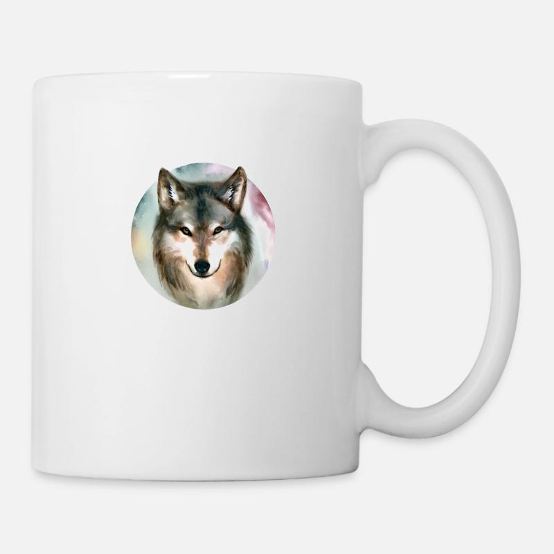 Un petit loup et un petit chien - Mug blanc - blanc