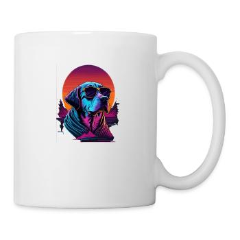 Labrador wears sunglasses - Mug - white - Right