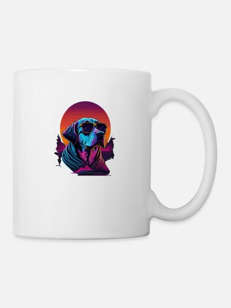 Labrador trägt Sonnenbrille - Tasse - Weiß