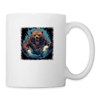 brown bear coati panda quote happy present mammal - Tasse - Weiß - Rechts