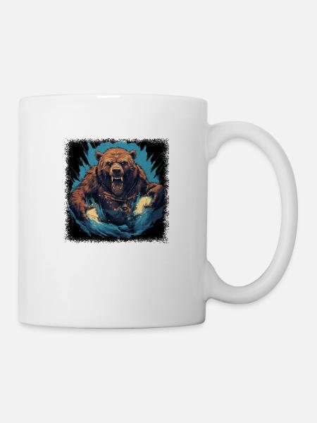 brown bear coati panda quote happy present mammal - Tasse - Weiß