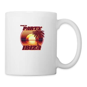 Party time in Ibiza, romantic retro sunset design. - Mug - white - Right