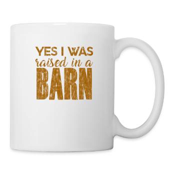 Oui, j’ai été élevé dans une grange 3 - Mug blanc - blanc - Droite