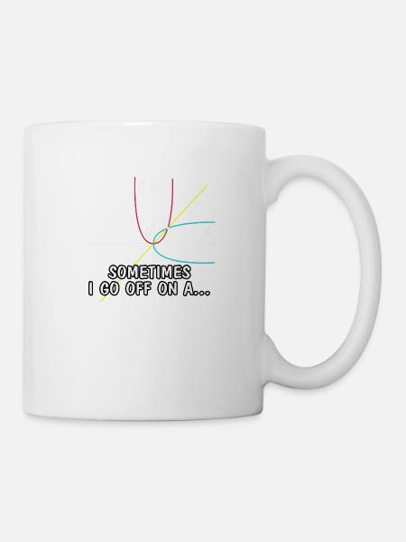 Parfois, je pars sur un ..., amoureux des maths - Mug blanc - blanc