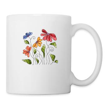 Fleur - Mug blanc - blanc - Droite