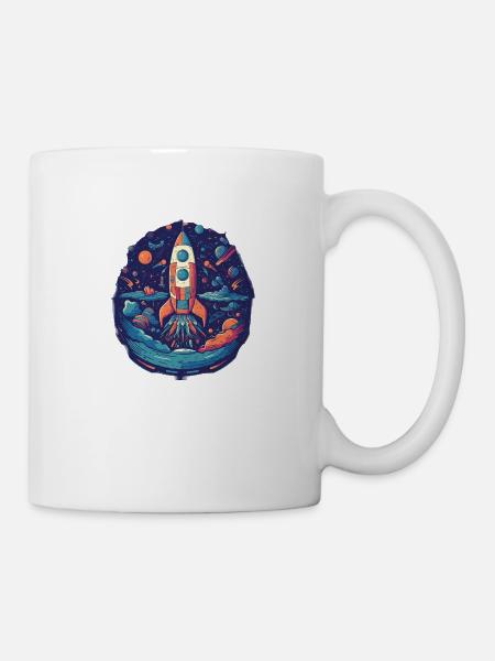 Whimsy Rocket: Galaktisches Abenteuer! - Tasse - Weiß