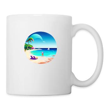 Vacances d’été Palmier Sun Beach Palm Island - Mug blanc - blanc - Droite