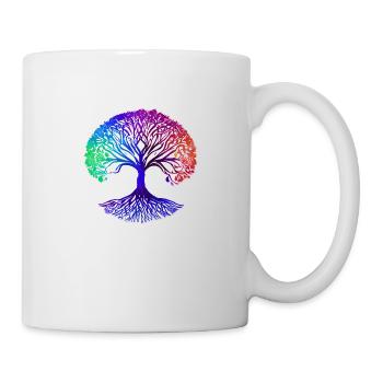 Lebensbaum Yoga Baum des Lebens Meditation - Tasse - Weiß - Rechts