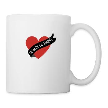 Team La mariée cœur rouge et ruban - Mug blanc - blanc - Droite