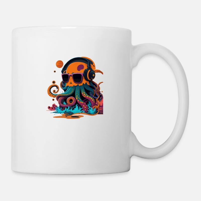 Oktopus mit Sonnenbrille - Tasse - Weiß