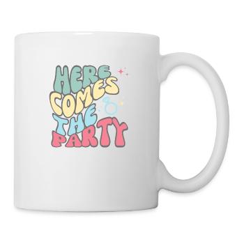 Hier kommt das Party-Team der Braut - Tasse - Weiß - Rechts