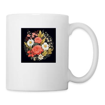 Botanical Circle Stylish Design for a TShirt - Tasse - Weiß - Rechts