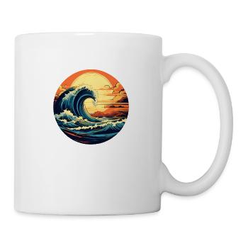 Wellen des Ozeans - Tasse - Weiß - Rechts