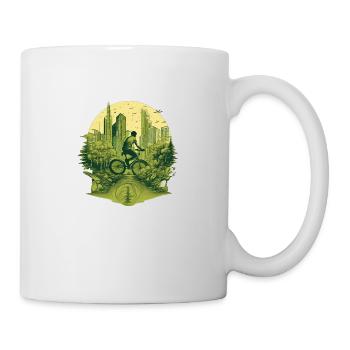 Urban Cyclist: Pedaling Eco-Friendly Cities - Mug - white - Right