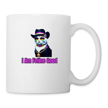 A Cat Wearing a Fedora and Sunglasses - Mug - white - Right