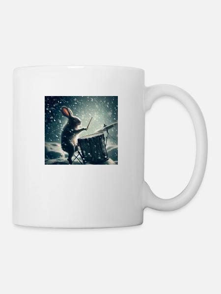 Drumming Rabbit - Tasse - Weiß