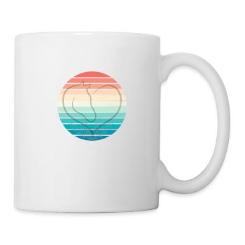 Retro Herz Pferd - Tasse - Weiß - Rechts