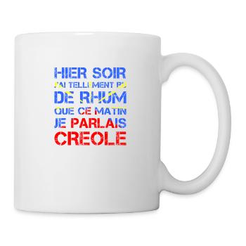 Hier soir je parlais créole avec le Rhum - Mug blanc - blanc - Droite