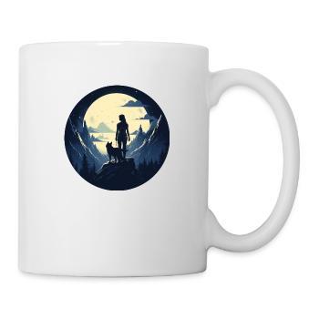 Young woman and her wolf 2 - Mug - white - Right