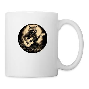 Raccoon jouant de la guitare 2 - Mug blanc - blanc - Droite