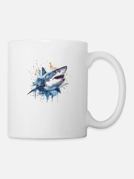 Weisser Hai 1 - Tasse - Weiß