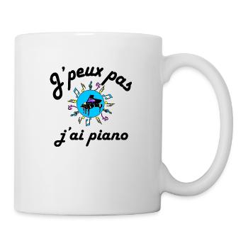 J'peux pas j'ai piano texte noir - Mug blanc - blanc - Droite