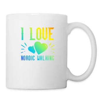J’adore la marche nordique - Mug blanc - blanc - Droite