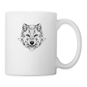 Wolf Geometrisch - Tasse - Weiß - Rechts