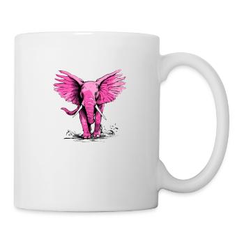 Lolo l'éléphant rose - Mug blanc - blanc - Droite