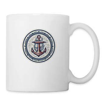 Anker Logo, nautisch - Tasse - Weiß - Rechts